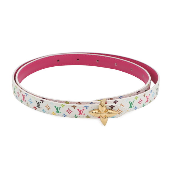 Louis Vuitton Monogram Multicolore LV TM 15mm Reversible Belt Size 80 M8992...